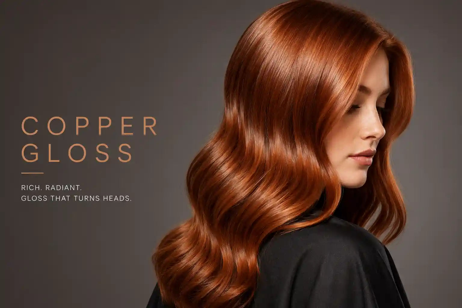 Copper gloss hair colour