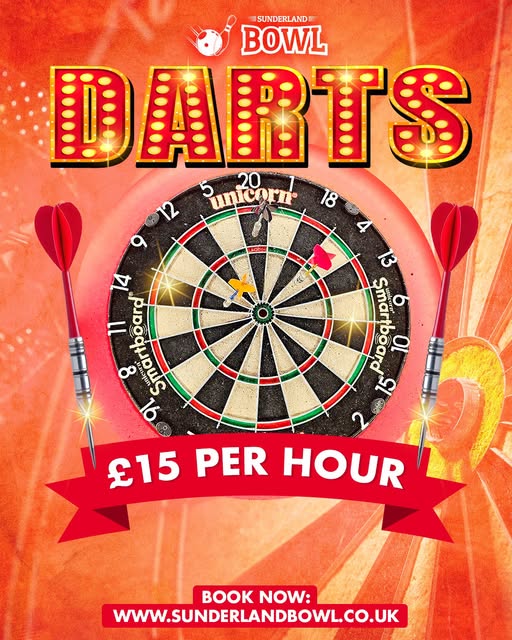 Darts at Sunderland Bowl offer graphic