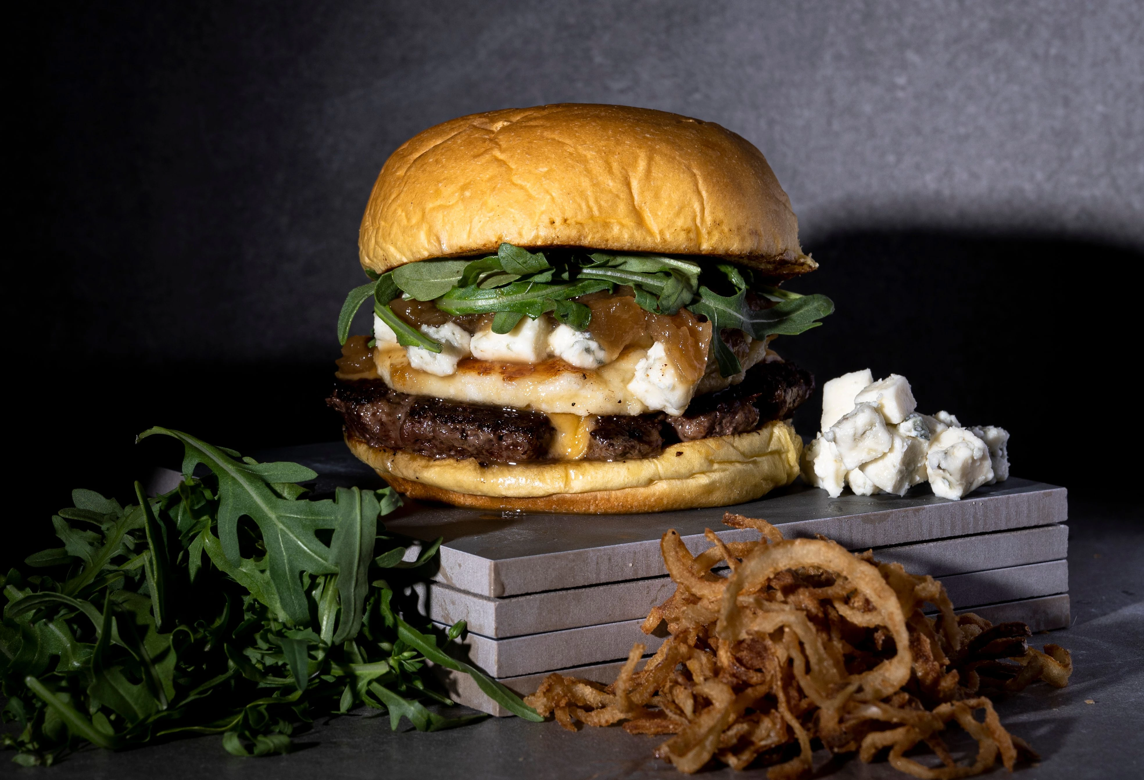 Blue cheese burger